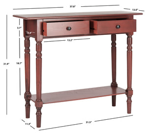 Safavieh Rosemary 2 Drawer Console - Classic-Contemporary Design With Elegant Spindle Details For Stylish Storage Red AMH5705E
