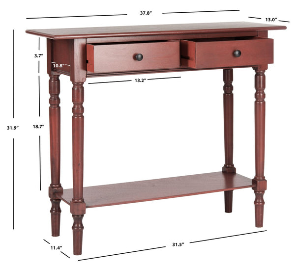 Safavieh Rosemary 2 Drawer Console - Classic-Contemporary Design With Elegant Spindle Details For Stylish Storage Red AMH5705E