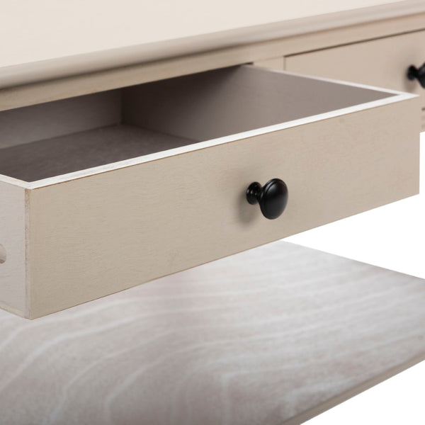 Safavieh Boris Stylish Two-Drawer Coffee Table – Timeless Farmhouse Charm For Rustic Modern Living Rooms Vintage Grey AMH5706A