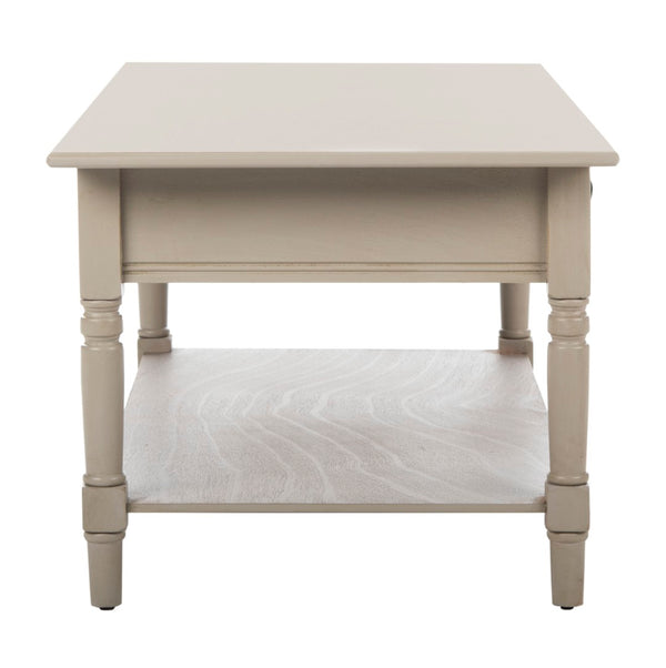 Safavieh Boris Stylish Two-Drawer Coffee Table – Timeless Farmhouse Charm For Rustic Modern Living Rooms Vintage Grey AMH5706A