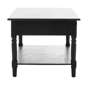 Safavieh Boris Stylish Two-Drawer Coffee Table – Timeless Farmhouse Charm For Rustic Modern Living Rooms Distressed  Black AMH5706B