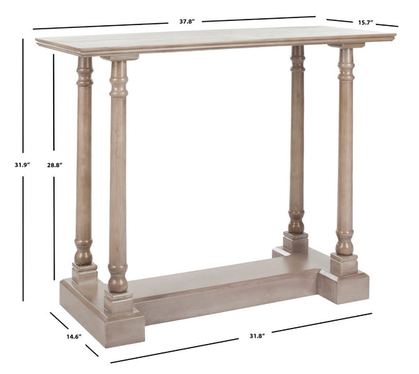 Safavieh Regan Console Table - Vintage Grey Pine Accent With Slim Profile & Timeless Architectural Charm AMH5708A