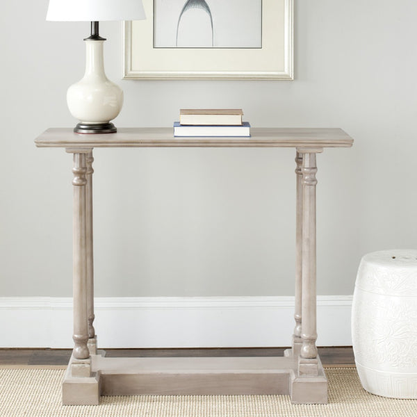 Safavieh Regan Console Table - Vintage Grey Pine Accent With Slim Profile & Timeless Architectural Charm AMH5708A