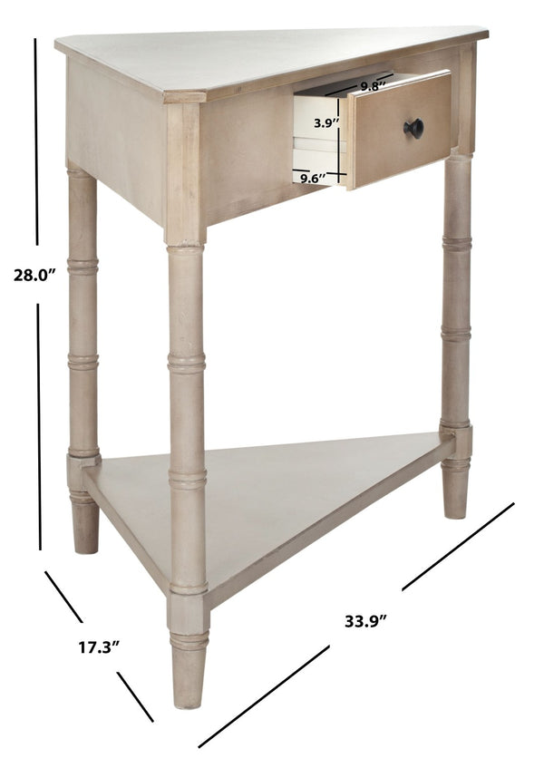 Safavieh Gomez Corner Table With Storage Drawer - Sleek, Space-Saving Design For Modern Living Spaces Vintage Grey AMH5709A