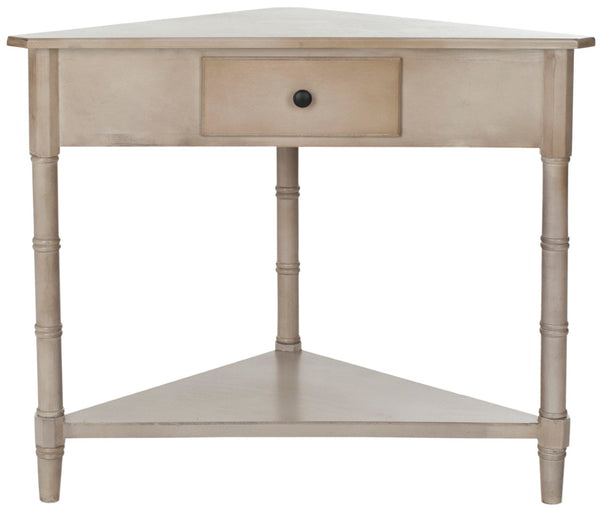 Safavieh Gomez Corner Table With Storage Drawer - Sleek, Space-Saving Design For Modern Living Spaces Vintage Grey AMH5709A