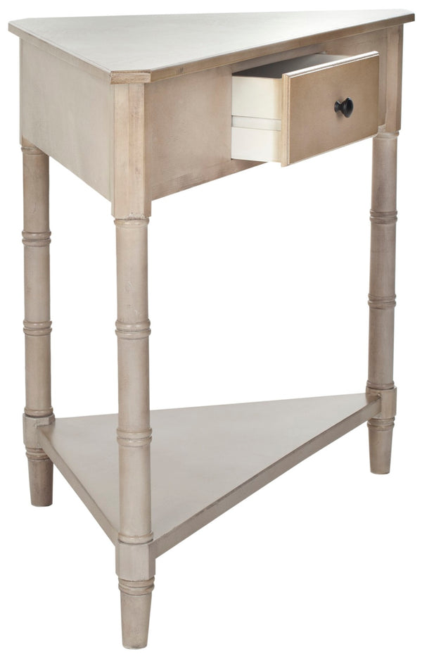 Safavieh Gomez Corner Table With Storage Drawer - Sleek, Space-Saving Design For Modern Living Spaces Vintage Grey AMH5709A