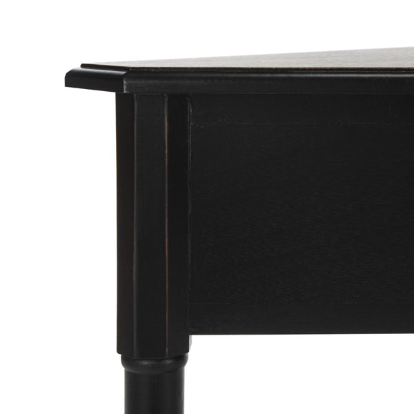 Safavieh Gomez Corner Table With Storage Drawer - Sleek, Space-Saving Design For Modern Living Spaces Distressed  Black AMH5709B