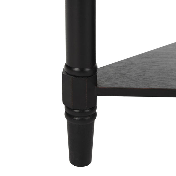 Safavieh Gomez Corner Table With Storage Drawer - Sleek, Space-Saving Design For Modern Living Spaces Distressed  Black AMH5709B