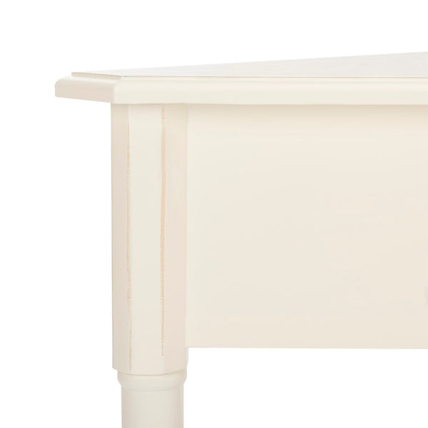 Safavieh Gomez Corner Table With Storage Drawer - Sleek, Space-Saving Design For Modern Living Spaces Distressed  Cream AMH5709C