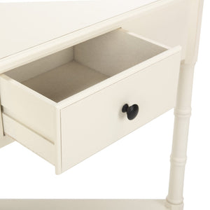 Safavieh Gomez Corner Table With Storage Drawer - Sleek, Space-Saving Design For Modern Living Spaces Distressed  Cream AMH5709C