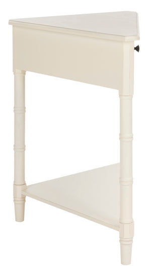 Safavieh Gomez Corner Table With Storage Drawer - Sleek, Space-Saving Design For Modern Living Spaces Distressed  Cream AMH5709C