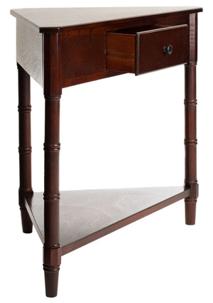 Safavieh Gomez Corner Table With Storage Drawer - Sleek, Space-Saving Design For Modern Living Spaces Dark Cherry AMH5709D