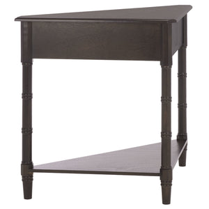 Gomez Compact Corner Table With Drawer And Shelf, Triangular Space-Saving Design For Small Rooms