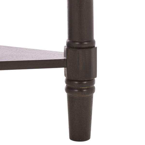 Gomez Compact Corner Table With Drawer And Shelf, Triangular Space-Saving Design For Small Rooms