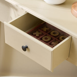 Gomez Compact Corner Table With Drawer And Shelf, Triangular Space-Saving Design For Small Rooms