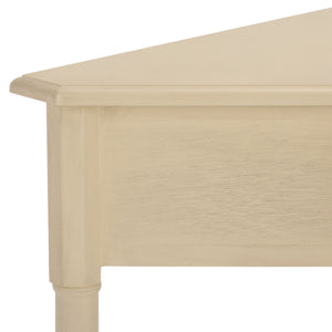 Gomez Compact Corner Table With Drawer And Shelf, Triangular Space-Saving Design For Small Rooms
