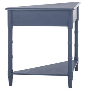 Gomez Compact Corner Table With Drawer And Shelf, Triangular Space-Saving Design For Small Rooms