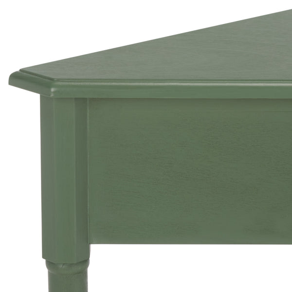Gomez Compact Corner Table With Drawer And Shelf, Triangular Space-Saving Design For Small Rooms