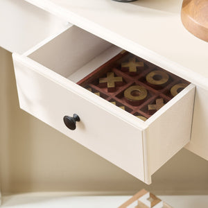 Gomez Compact Corner Table With Drawer And Shelf, Triangular Space-Saving Design For Small Rooms