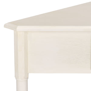 Gomez Compact Corner Table With Drawer And Shelf, Triangular Space-Saving Design For Small Rooms