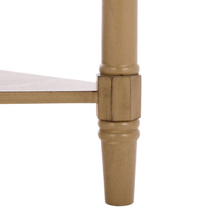 Gomez Compact Corner Table With Drawer And Shelf, Triangular Space-Saving Design For Small Rooms
