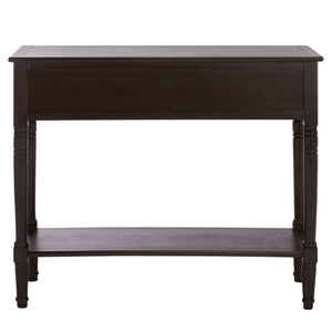 Safavieh Samantha Console Table – Rustic Charm With Classic Turned Legs And Carved Details For Any Space Dark Chocolate Solid Wood,Mdf,Aluminum Alloy Amh5710h
