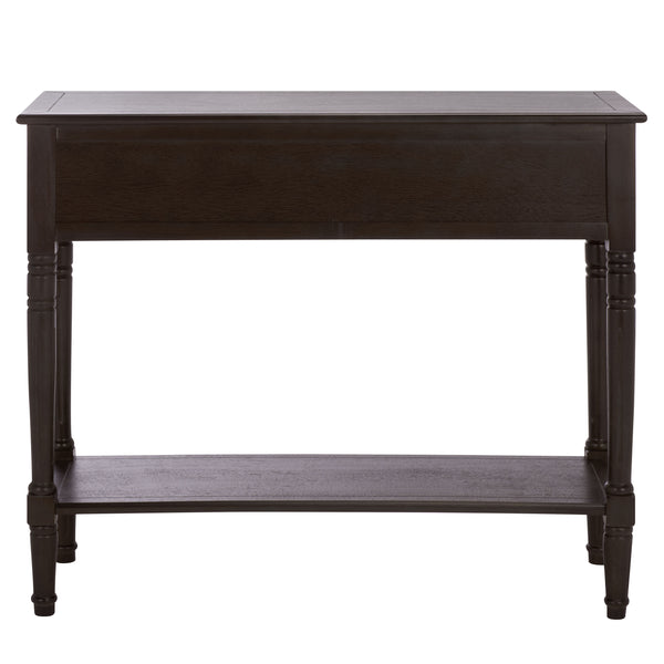 Safavieh Samantha Console Table – Rustic Charm With Classic Turned Legs And Carved Details For Any Space Dark Chocolate Solid Wood,Mdf,Aluminum Alloy Amh5710h