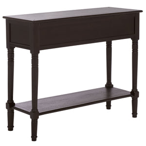 Safavieh Samantha Console Table – Rustic Charm With Classic Turned Legs And Carved Details For Any Space Dark Chocolate Solid Wood,Mdf,Aluminum Alloy Amh5710h