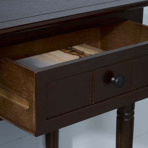 Safavieh SAMANTHA Console Table - Timeless Country Elegance with Classic Design for Entryway or Living Room Dark Chocolate AMH5710H