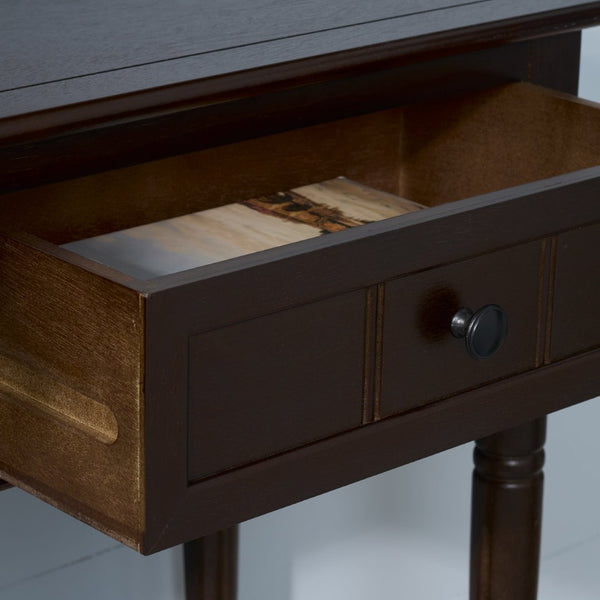 Safavieh SAMANTHA Console Table - Timeless Country Elegance with Classic Design for Entryway or Living Room Dark Chocolate AMH5710H
