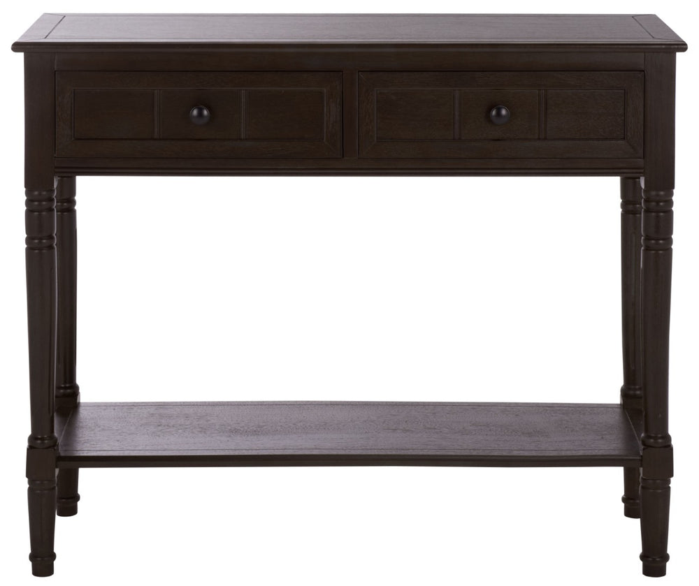 Safavieh SAMANTHA Console Table - Timeless Country Elegance with Classic Design for Entryway or Living Room Dark Chocolate AMH5710H