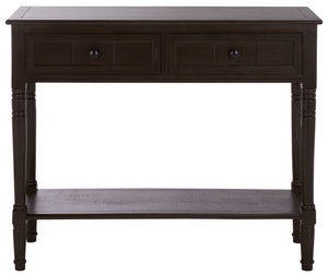 Safavieh Samantha Console Table – Rustic Charm With Classic Turned Legs And Carved Details For Any Space Dark Chocolate Solid Wood,Mdf,Aluminum Alloy Amh5710h