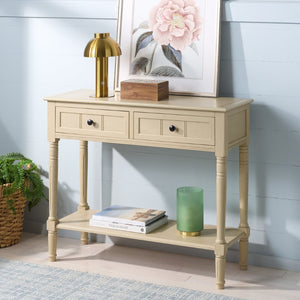 Safavieh SAMANTHA Console Table - Timeless Country Elegance with Classic Design for Entryway or Living Room Sand AMH5710J