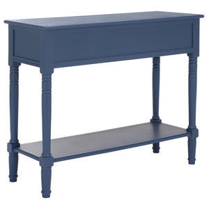 Safavieh Samantha Console Table – Rustic Charm With Classic Turned Legs And Carved Details For Any Space Blue Solid Wood,Mdf,Aluminum Alloy Amh5710k