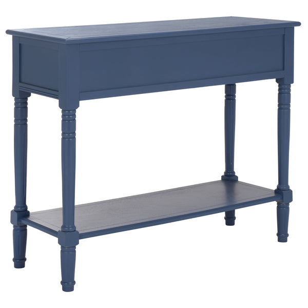Safavieh Samantha Console Table – Rustic Charm With Classic Turned Legs And Carved Details For Any Space Blue Solid Wood,Mdf,Aluminum Alloy Amh5710k