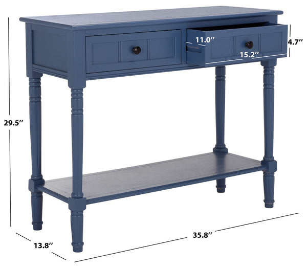Safavieh SAMANTHA Console Table - Timeless Country Elegance with Classic Design for Entryway or Living Room Blue AMH5710K