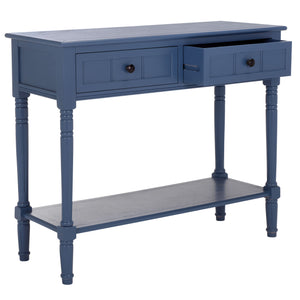 Safavieh Samantha Console Table – Rustic Charm With Classic Turned Legs And Carved Details For Any Space Blue Solid Wood,Mdf,Aluminum Alloy Amh5710k