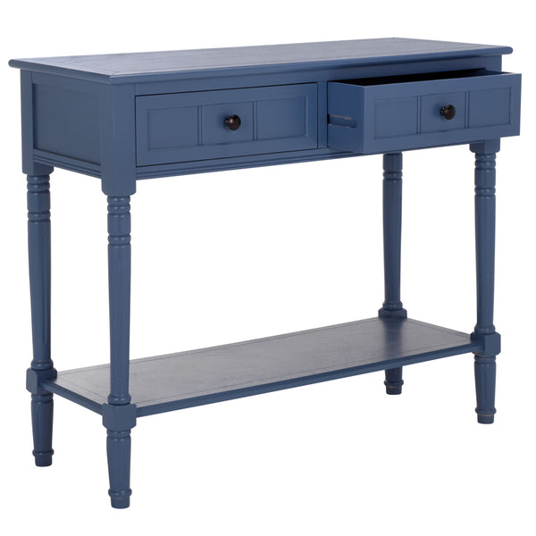 Safavieh Samantha Console Table – Rustic Charm With Classic Turned Legs And Carved Details For Any Space Blue Solid Wood,Mdf,Aluminum Alloy Amh5710k
