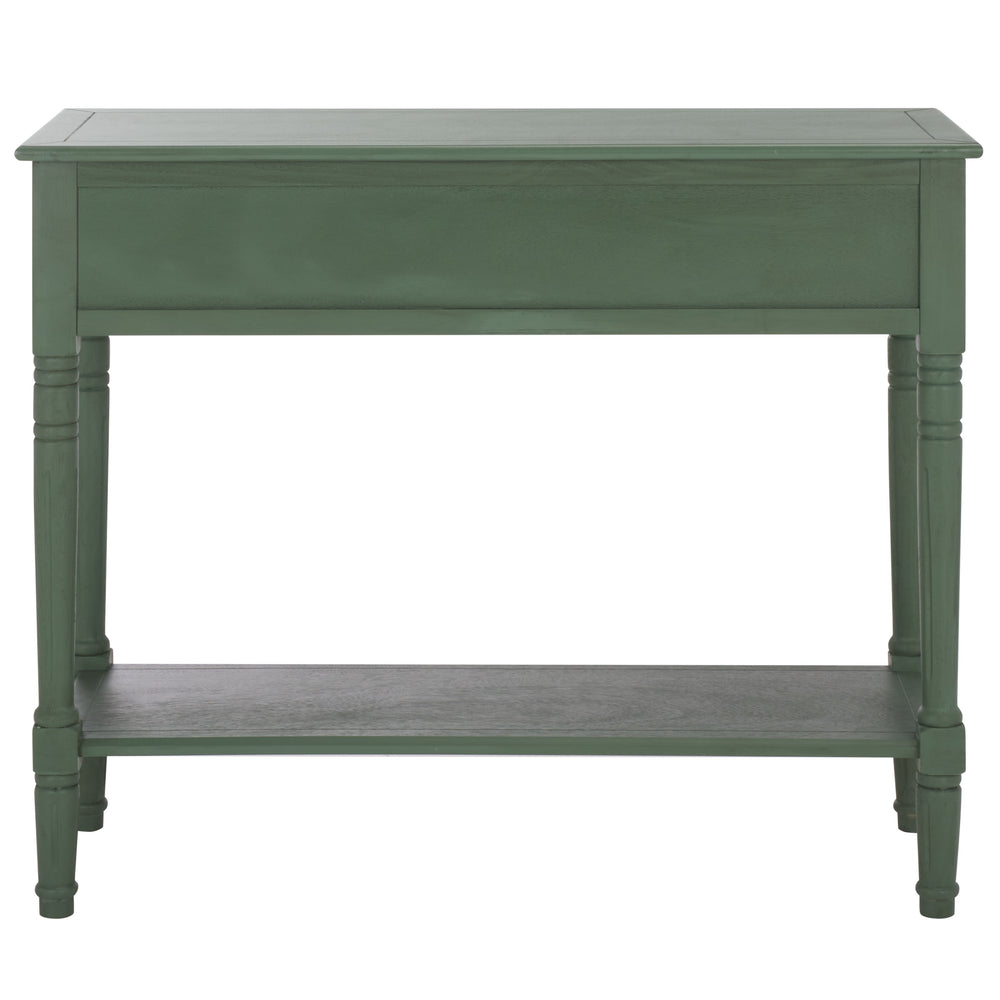 Safavieh Samantha Console - Rustic Dusty Green Pine Wood Beauty With Elegant Carved Details For Your Home Dusty Green Solid Wood,Mdf,Aluminum Alloy Amh5710l