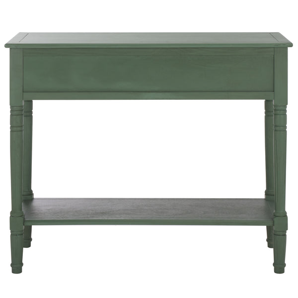 Safavieh Samantha Console - Rustic Dusty Green Pine Wood Beauty With Elegant Carved Details For Your Home Dusty Green Solid Wood,Mdf,Aluminum Alloy Amh5710l