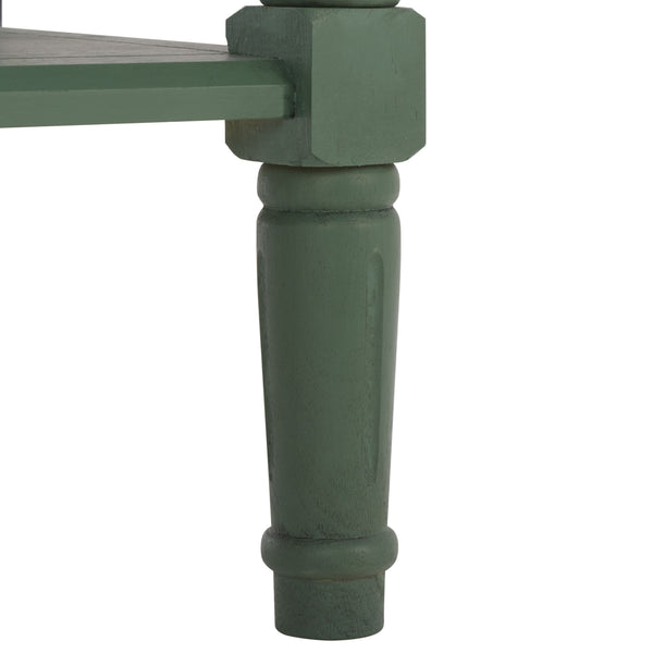 Safavieh Samantha Console - Rustic Dusty Green Pine Wood Beauty With Elegant Carved Details For Your Home Dusty Green Solid Wood,Mdf,Aluminum Alloy Amh5710l
