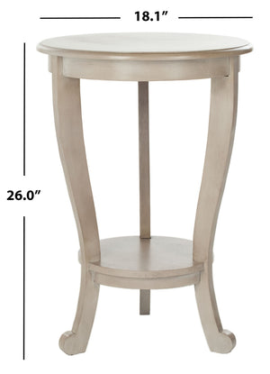 Safavieh Mary Pedestal Side Table - Elegant Vintage-Style Accent With Cabriole Legs And Two-Tier Design Vintage Grey AMH5711A
