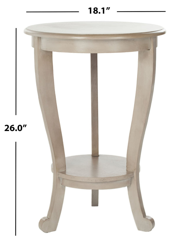 Safavieh Mary Pedestal Side Table - Elegant Vintage-Style Accent With Cabriole Legs And Two-Tier Design Vintage Grey AMH5711A