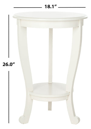 Safavieh Mary Pedestal Side Table - Elegant Vintage-Style Accent With Cabriole Legs And Two-Tier Design Distressed  Cream AMH5711C