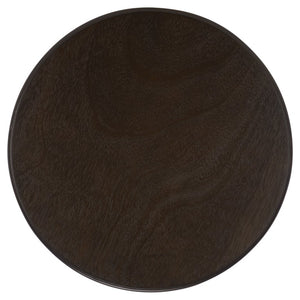 Safavieh Mary Solid Pine Pedestal Side Table with Curved Legs and Tiered Display Shelf Dark Chocolate AMH5711F