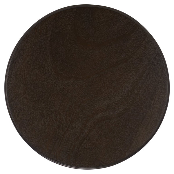 Safavieh Mary Solid Pine Pedestal Side Table with Curved Legs and Tiered Display Shelf Dark Chocolate AMH5711F