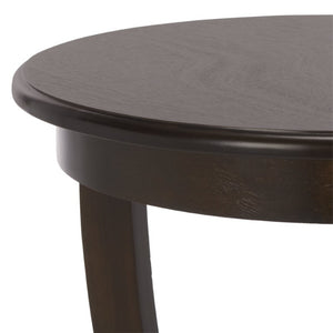 Safavieh Mary Solid Pine Pedestal Side Table with Curved Legs and Tiered Display Shelf Dark Chocolate AMH5711F
