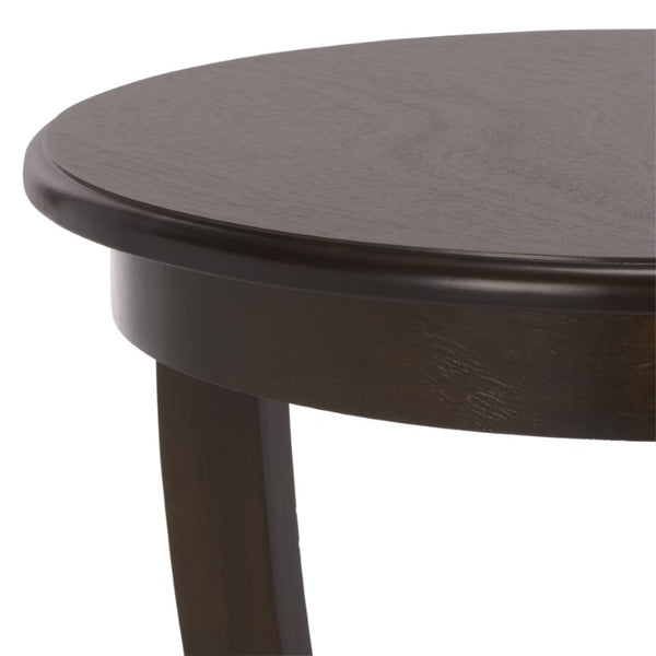 Safavieh Mary Solid Pine Pedestal Side Table with Curved Legs and Tiered Display Shelf Dark Chocolate AMH5711F