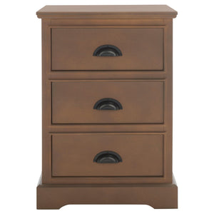 Safavieh Griffin Versatile 3-Drawer Side Table With Farmhouse Charm For Living Room, Bedroom, Or Entryway Sepia AMH5717B