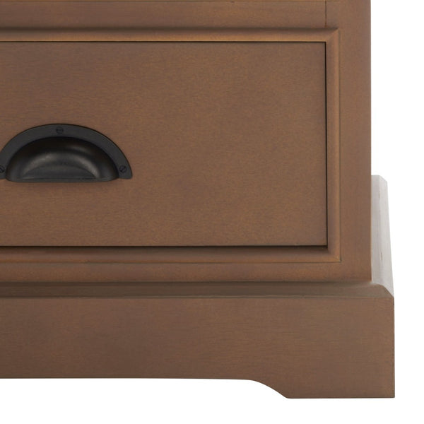Safavieh Griffin Versatile 3-Drawer Side Table With Farmhouse Charm For Living Room, Bedroom, Or Entryway Sepia AMH5717B